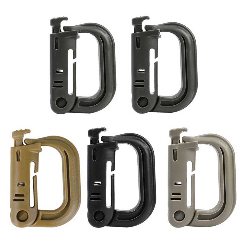 Carabiner Locking D - 5PCS Grimloc Molle Carabiner D แหวนล็อคคลิปพลาสติก