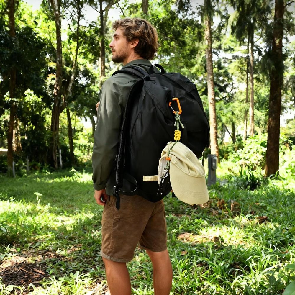 Carabiner Locking D - สายคล้องขวดน้ำโลหะผสมพร้อมตัวล็อคแบบคาราบิเนอร์ เชือกถักพาราคอร์ด พวงกุญแจหลากสี รูปทรงตัว D