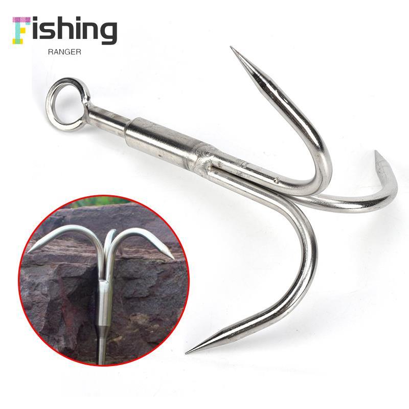 Outdoor Adventure Gear - 1Pc 3กรงเล็บตะขอจับตะขอปีนเขา Survival Carabiner เครื่องมือสแตนเลส