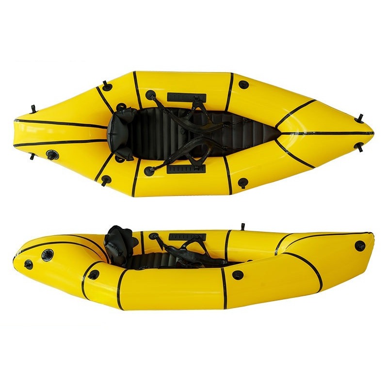 Outdoor Adventure Rafting - เรือตกปลาแบบเป่าลม, เรือคายัคแบบพกพาสำหรับหนึ่งคน เหมาะสำหรับการล่องแก่งกลางแจ้งและการเดินทางผจญภัย