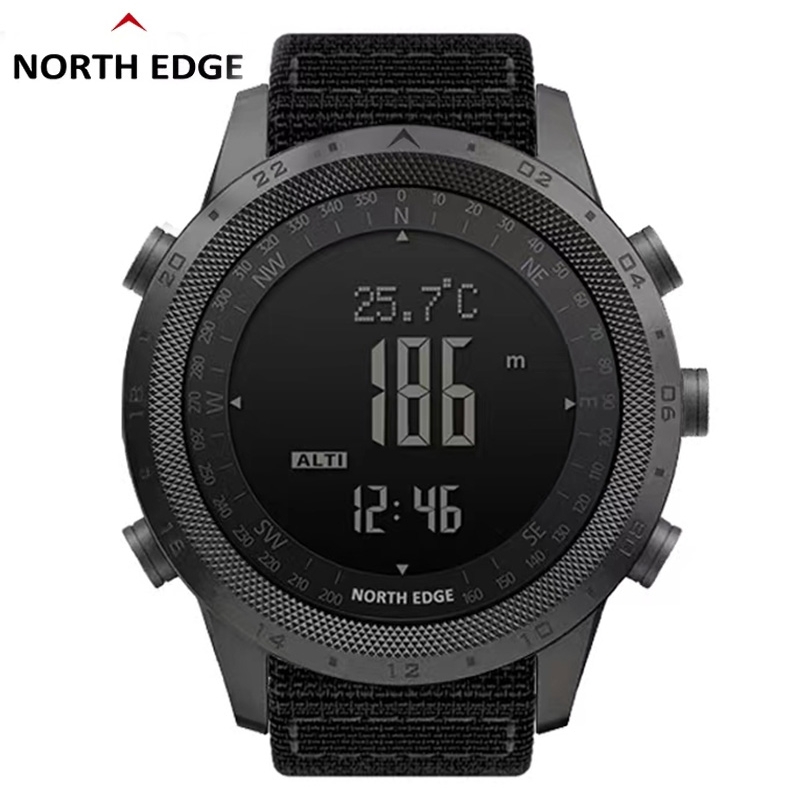 Outdoor Adventure Gear - NORTH EDGE DESERT ผู้ชายนาฬิกาดิจิตอลกีฬากลางแจ้งวิ่งว่ายน้ํากีฬากลางแจ้งนาฬิกาเครื่องวัดระยะสูงเข็มทิศบารอมิเตอร์ WR50M