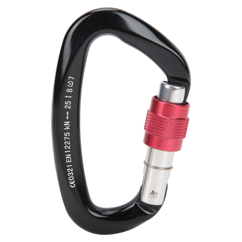 Carabiner Locking D - คาราบิเนอร์ล็อคแบบ D สำหรับปีนเขา ผลิตจากโลหะผสม แข็งแรงทนทาน สำหรับการปีนเขา
