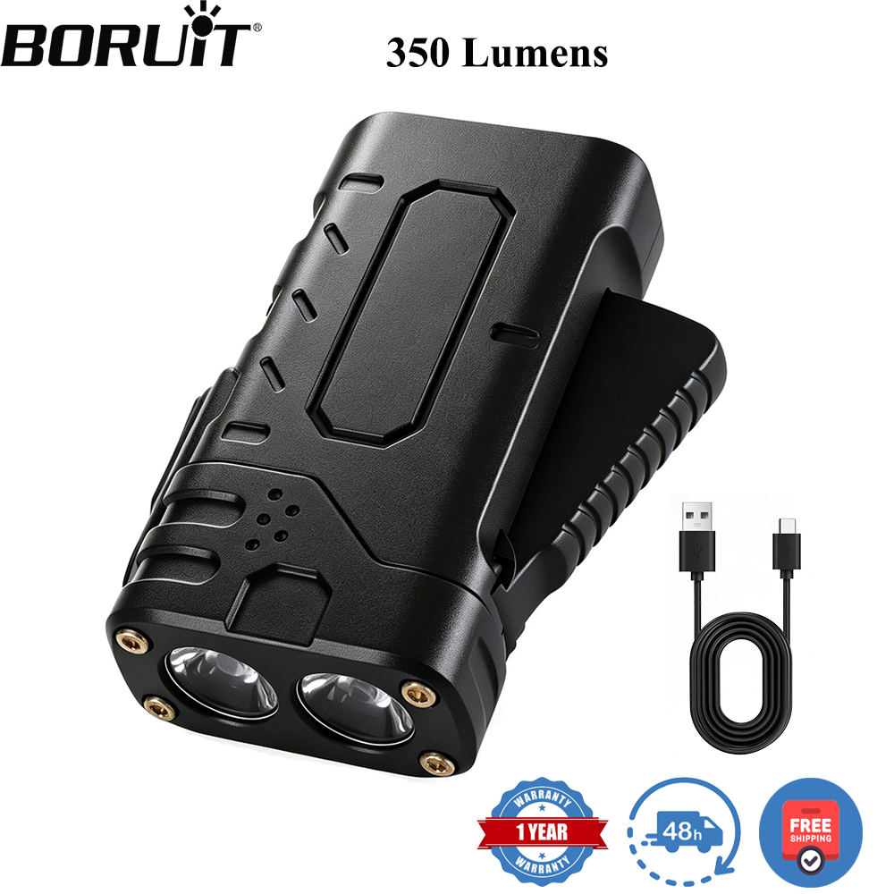 Outdoor Adventure Camp - BORUIiT ไฟฉาย LED แบบหมุนมือ EDC ชาร์จไฟผ่าน