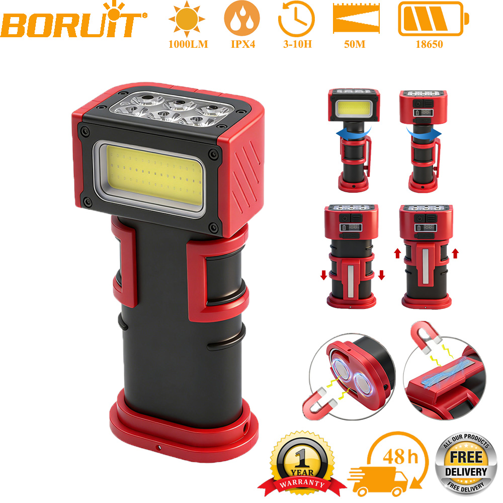 BORUiT COB LED ไฟทำงาน 1000LM  - Outdoor Adventure Camp บทวิจารณ์และราคา