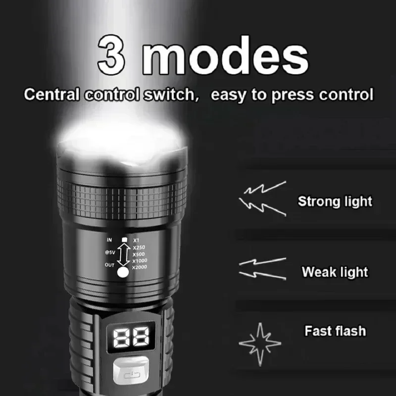 ไฟฉาย LED แบบชาร์จไฟได้ 100000 - Outdoor Adventure Camp บทวิจารณ์และราคา