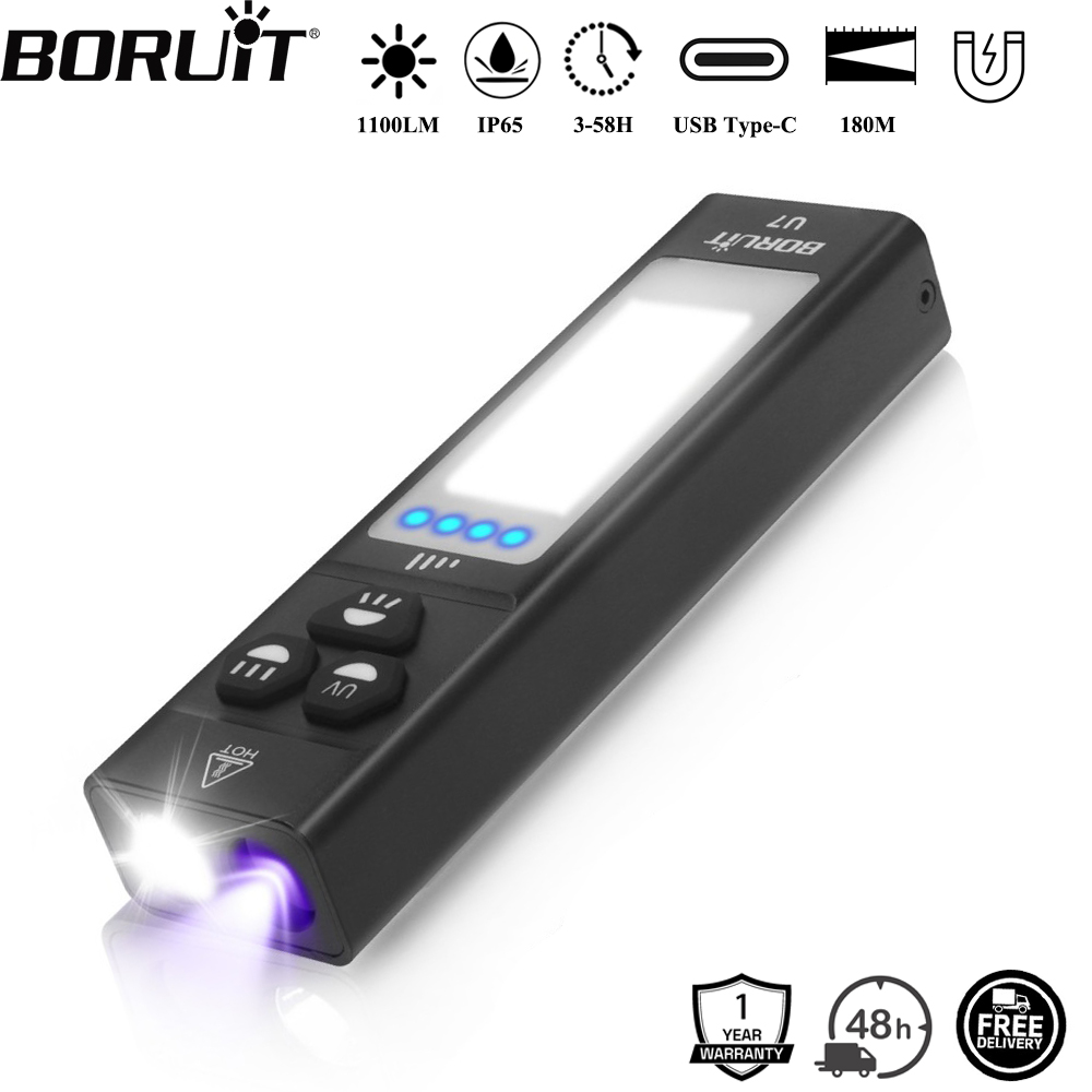 ไฟฉาย BORUiT U7 UV LED EDC 110 - Outdoor Adventure Camp บทวิจารณ์และราคา