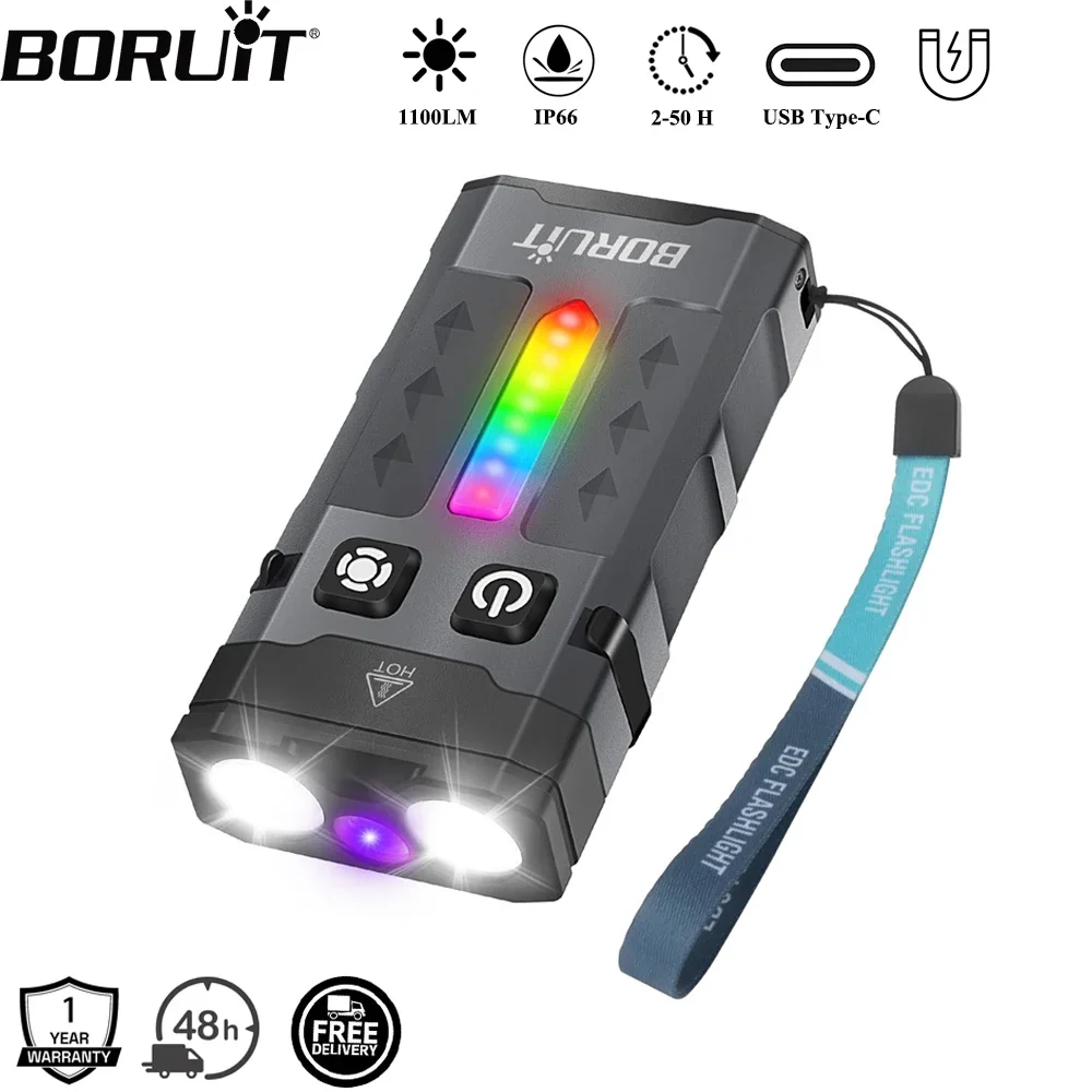 ไฟฉายพวงกุญแจ BORUiT EV20 1100 - Outdoor Adventure Camp บทวิจารณ์และราคา