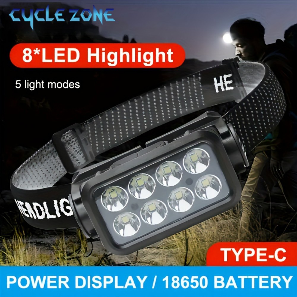 8 LED Induction ไฟหน้า Type-C  - Outdoor Adventure Zone บทวิจารณ์และราคา