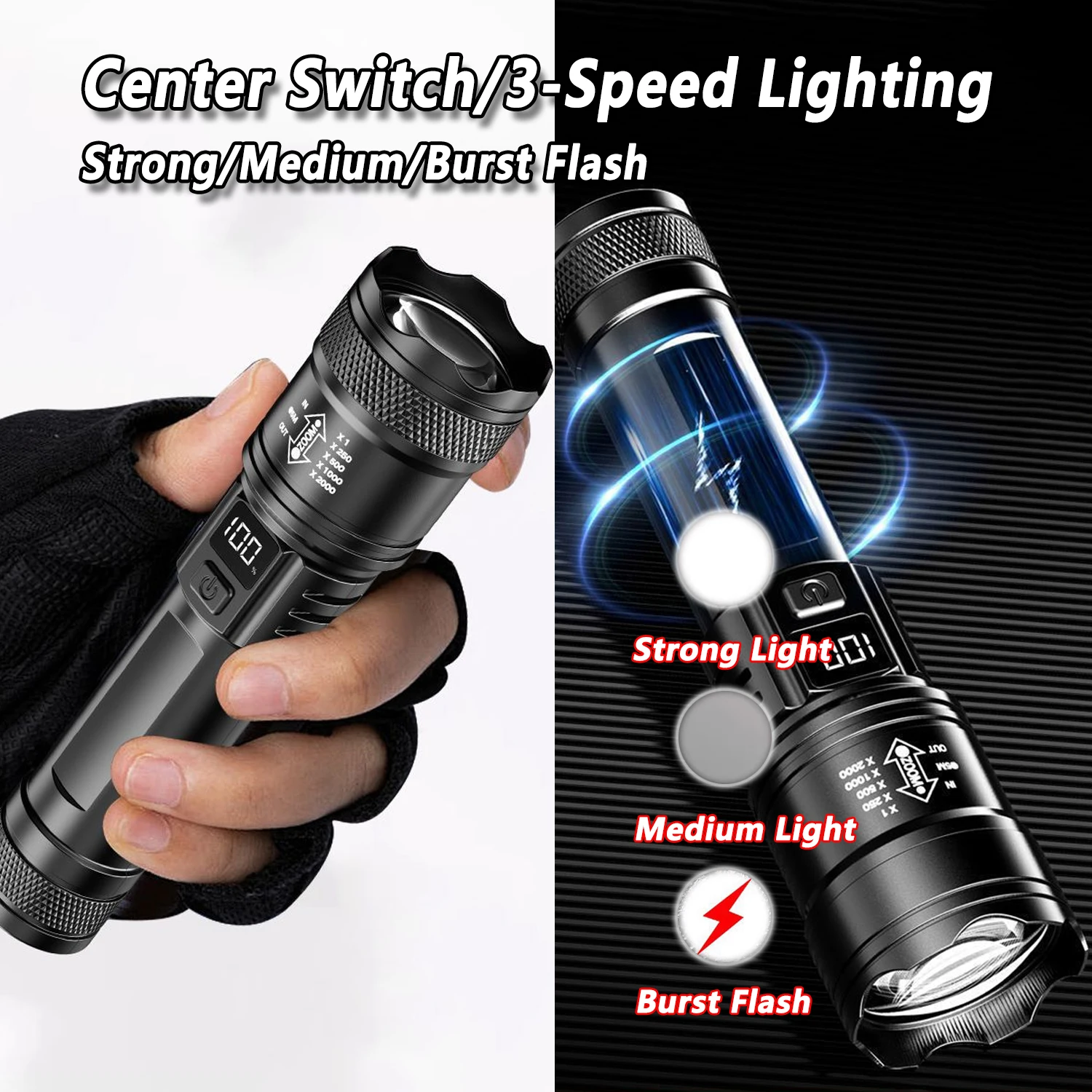ไฟฉาย LED Ultra Bright 2000LM  - Outdoor Adventure Camp บทวิจารณ์และราคา